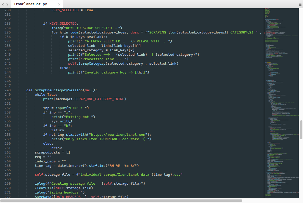Screenshot of Ironplanet bot